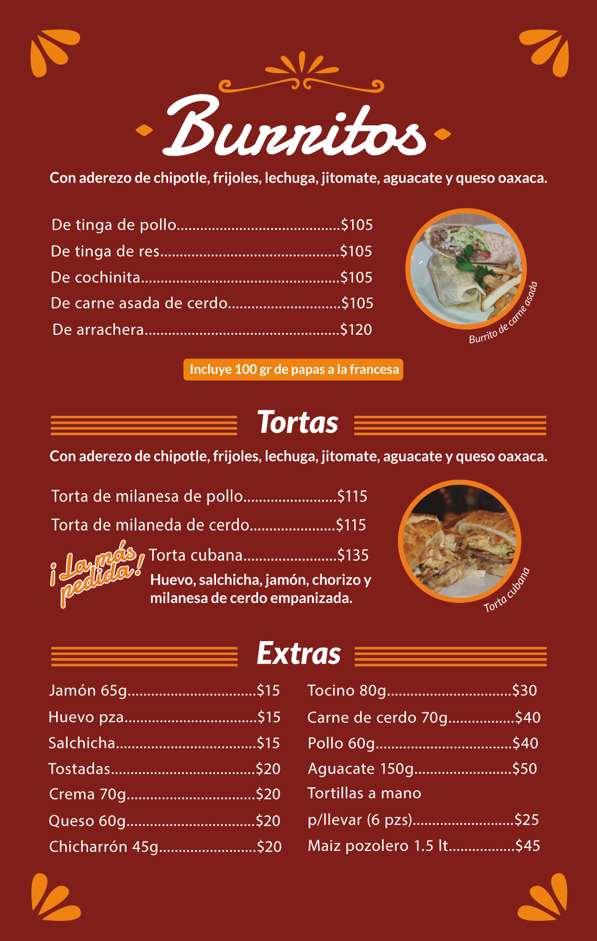 Sabor Sureño Menú Restaurante Juriquilla