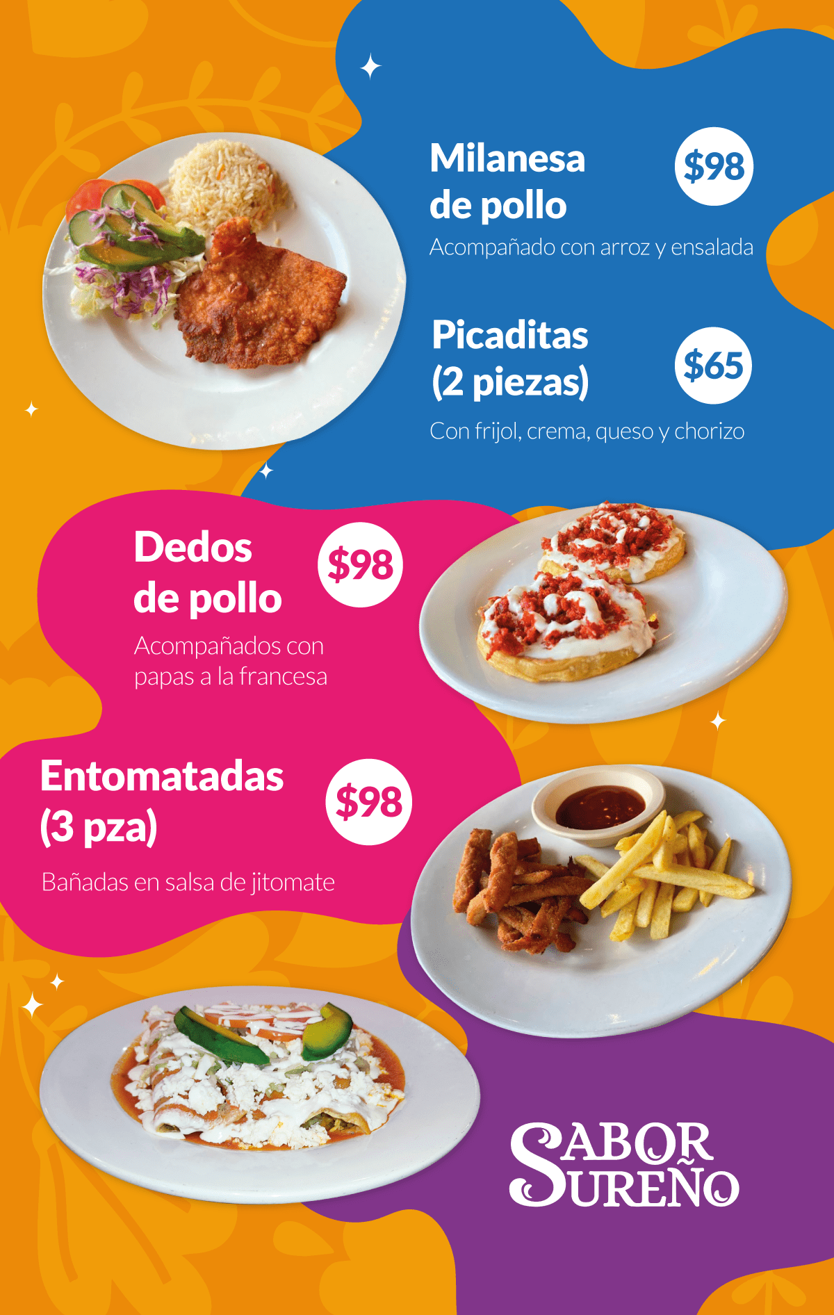 Sabor Sureño Menú Restaurante Juriquilla menu niños
